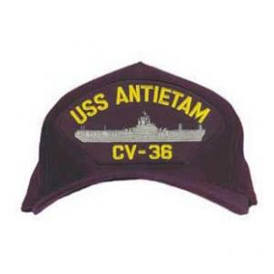 USS Antietam CV-36 Cap (Dark Navy) (Direct Embroidered)