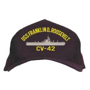 USS Franklin D. Roosevelt CV-42 Cap (Dark Navy) (Direct Embroidered)