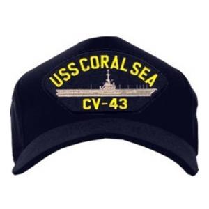 USS Coral Sea CV-43 Cap (Dark Navy) (Direct Embroidered)