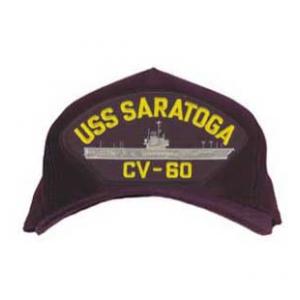 USS Saratoga CV-60 Cap (Dark Navy) (Direct Embroidered)