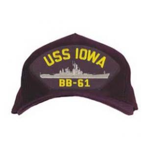 USS Iowa BB-61 Cap (Dark Navy)(Direct Embrodered)