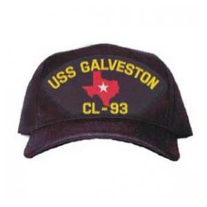 USS Galveston CL-93 Cap with Texas Emblem (Dark Navy) (Direct Embroidered)