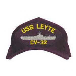 USS Leyte CV-32 Cap (Dark Navy) (Direct Embroidered)