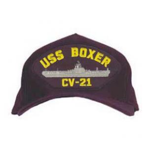 USS Boxer CV-21 Cap (Dark Navy) (Direct Embroidered)