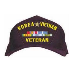 Korea Vietnam Veteran Cap with 5 Ribbons
