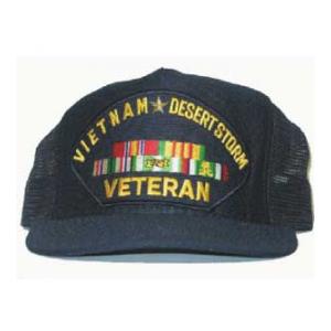Vietnam Desert Storm Veteran Cap with 5 Ribbons