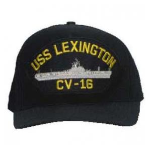 USS Lexington CV-16 Cap (Dark Navy) (Direct Embroidered)