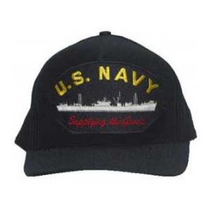 U. S. Navy Supplying The Goods Cap with Ship (Dark Navy)