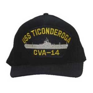 USS Ticonderoga CVA-14  Cap (Dark Navy) (Direct Embroidered)