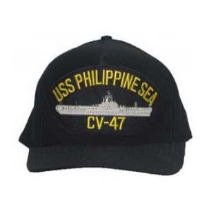 USS Philippine Sea CV-47 Cap (Dark Navy) (Direct Embroidered)