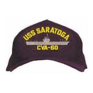 USS Saratoga CVA-60 Cap (Dark Navy) (Direct Embroidered)