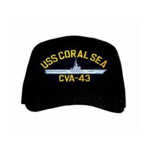 USS Coral Sea CVA-43 Cap (Dark Navy) (Direct Embroidered)
