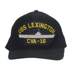 USS Lexington CVA-16 Cap (Dark Navy) (Direct Embroidered)