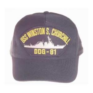 USS Winston S. Churchill DDG-81 Cap (Dark Navy) (Direct Embroidered)