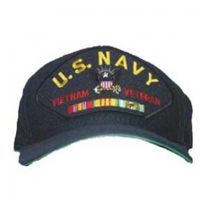 Navy Vietnam Veteran Cap with 3 Ribbons and Eagle