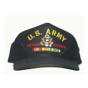 Army Vietnam Veteran Cap with 3 Ribbons and Eagle