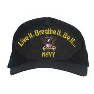 Live It.  Breathe It.  Be It... Cap with Seal (Dark Navy)