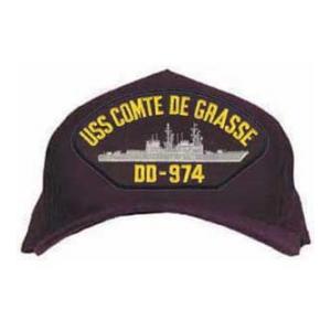 USS Comte De Grasse DD-974 Cap (Dark Navy) (Direct Embroidered)