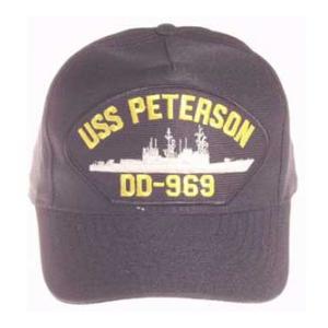 USS Peterson DD-969 Cap (Dark Navy) (Direct Embroidered)