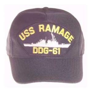 USS Ramage DDG-61 Cap (Dark Navy) (Direct Embroidered)