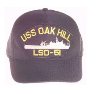 USS Oak Hill LSD-51 Cap (Dark Navy) (Direct Embroidered)