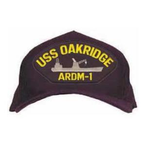 USS  Oakridge ARDM-1 Cap with Letters Only (Dark Navy) (Direct Embroidered)