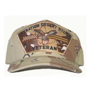 Operation Desert Storm Veteran Cap with Flag and Eagle (Desert Camo)