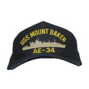 USS Mount Baker AE-34 Cap (Dark Navy) (Direct Embroidered)