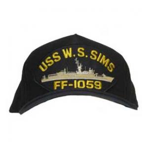 USS W. S. Sims FF-1059 Cap (Dark Navy) (Direct Embroidered)