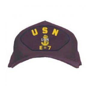 USN E-7 Cap with Anchor (Dark Navy)