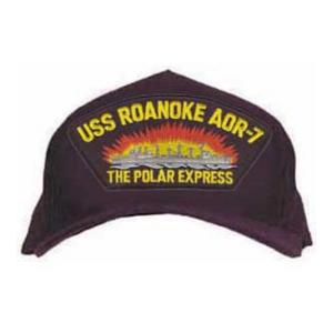 USS Roanoke AOR-7 Cap with Emblem (Dark Navy)