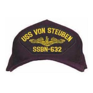 USS Von Steuben SSBN-632 Cap with Gold Emblem (Dark Navy) (Direct Embroidered)