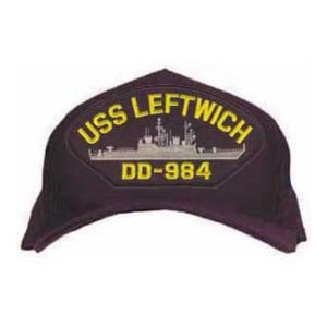 USS Leftwich DD-984 Cap (Dark Navy) (Direct Embroidered)