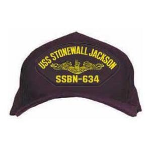 USS Stonewall Jackson SSBN-634 Cap with Gold Emblem (Dark Navy) (Direct Embroidered)