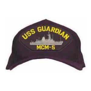 USS Guardian MCM-5 Cap with Emblem (Dark Navy) (Direct Embroidered)