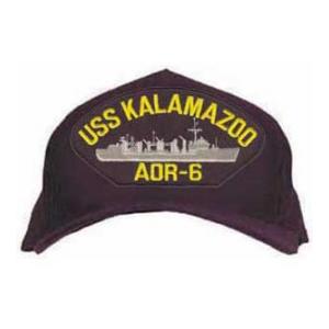 USS Kalamazoo AOR-6 Cap with Boat (Dark Navy) (Direct Embroidered)