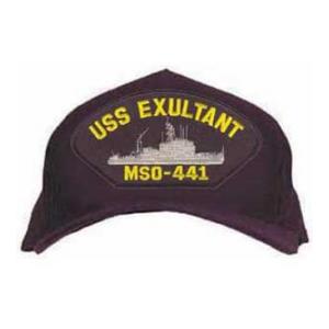 USS Exultant MSO-441 Cap with Emblem (Dark Navy) (Direct Embroidered)
