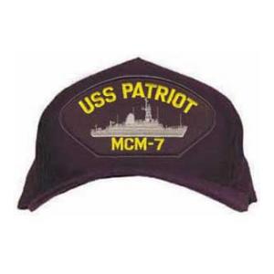 USS Patriot MCM-7 Cap with Emblem (Dark Navy) (Direct Embroidered)