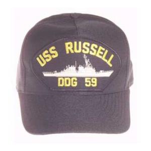 USS Russell DDG-59 Cap (Dark Navy) (Direct Embroidered)