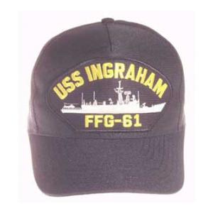 USS Ingraham FFG-61 Cap (Dark Navy) (Direct Embroidered)