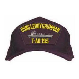 USNS Leroy Grumman T-AO 195 Cap with Boat (Dark Navy) (Direct Embroidered)