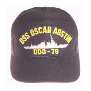 USS Oscar Austin DDG-79 Cap (Dark Navy) (Direct Embroidered)