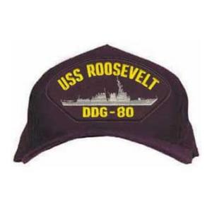 USS Roosevelt DDG-80 Cap (Dark Navy) (Direct Embroidered)