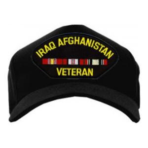 Iraq Afghanistan Veteran Cap w/ Ribbons (Black)