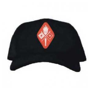 Cap with Signal Corps School Patch (Black)