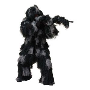 5 Piece Adult Ghillie Suit - Black Camo