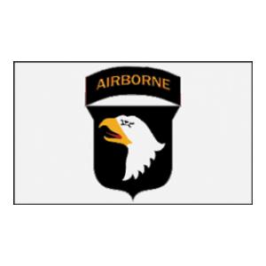 101st  Airborne Division Flag (Patch only on White) (3' x 5')
