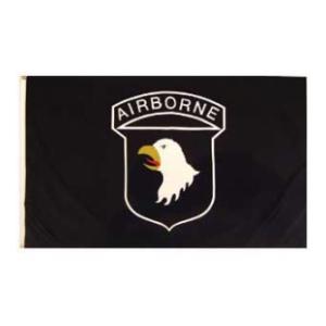 101st  Airborne Division Flag (Patch Only on Black) (3' x 5')