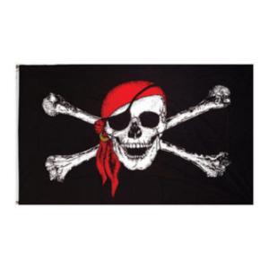 Pirate 2 Red Scarf Flag (3' x 5')