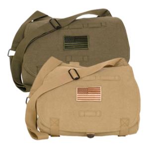 Retro Hungarian Shoulder Bag with American Flag Patch